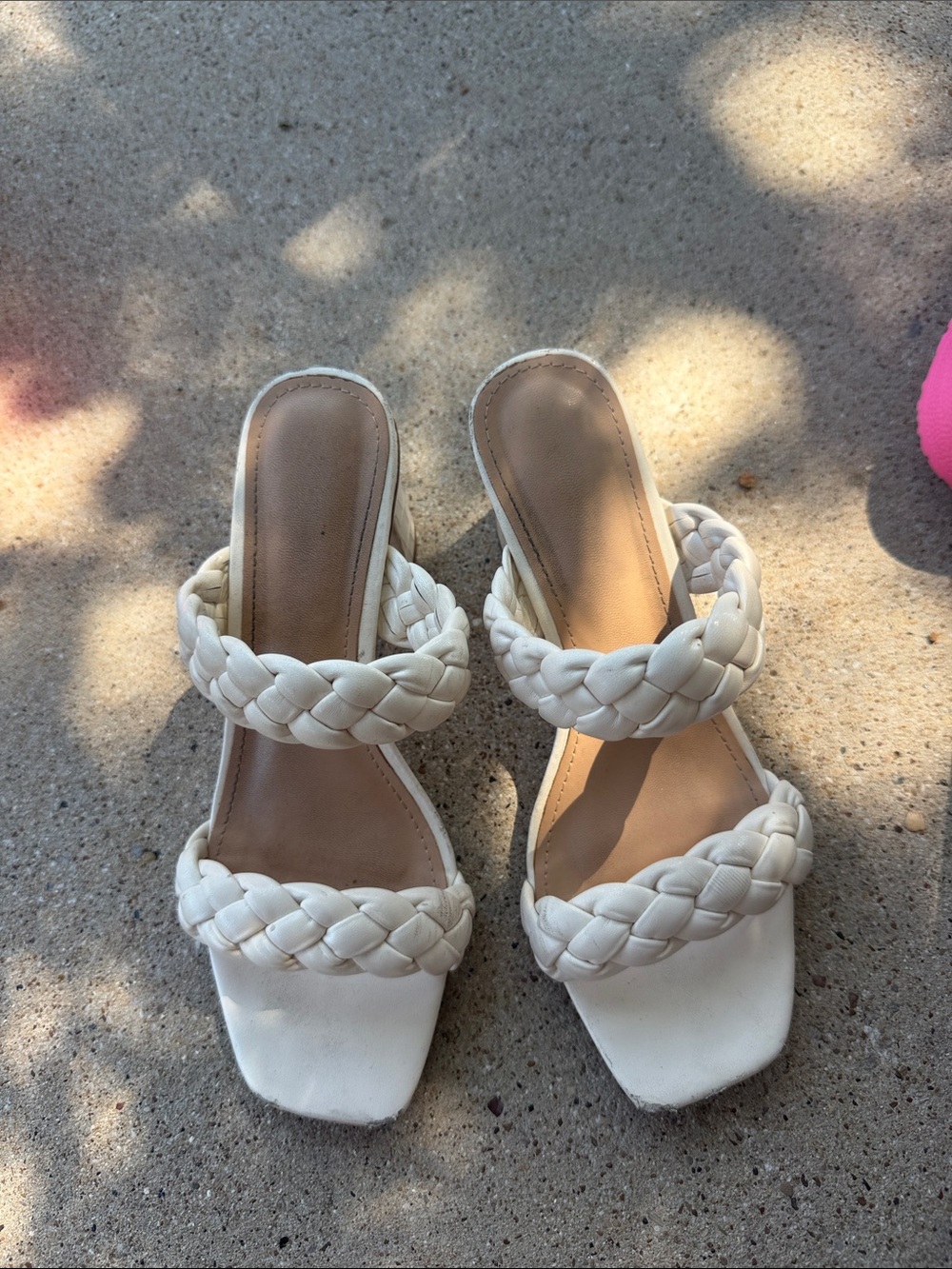 wild fable Cream Braided Double-Strap Slide Mules